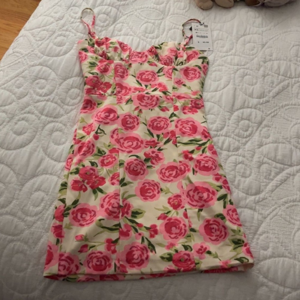 Zara floral mini dress